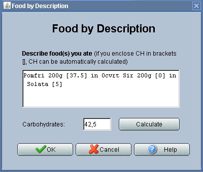 Adding Food by Description