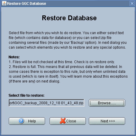 Restore Database 1